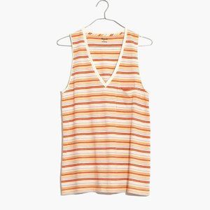 [NWT] Madewell V-Neck Pocket Tank in Stripe